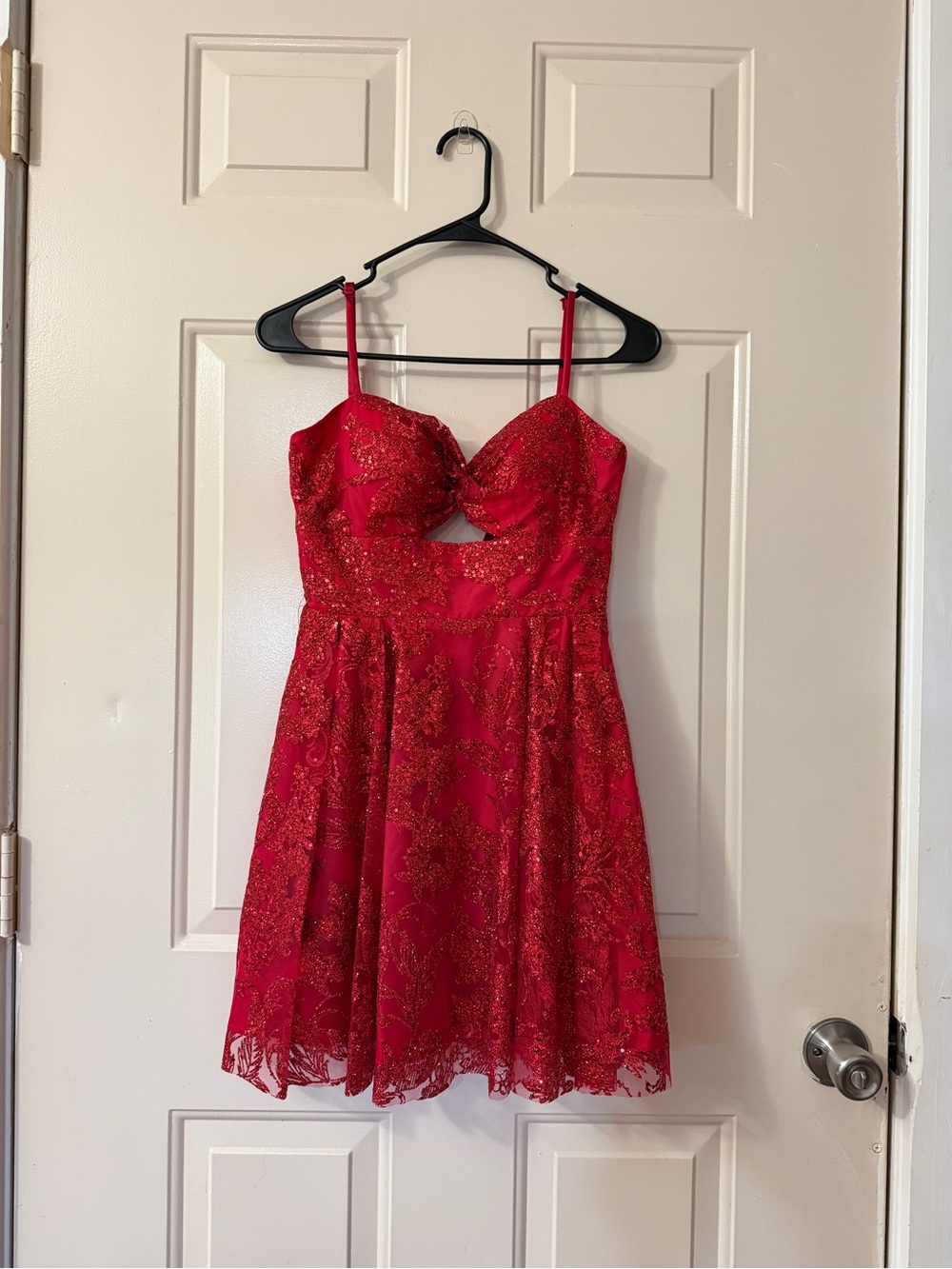 Juniors' Red Glitter Party Dress
